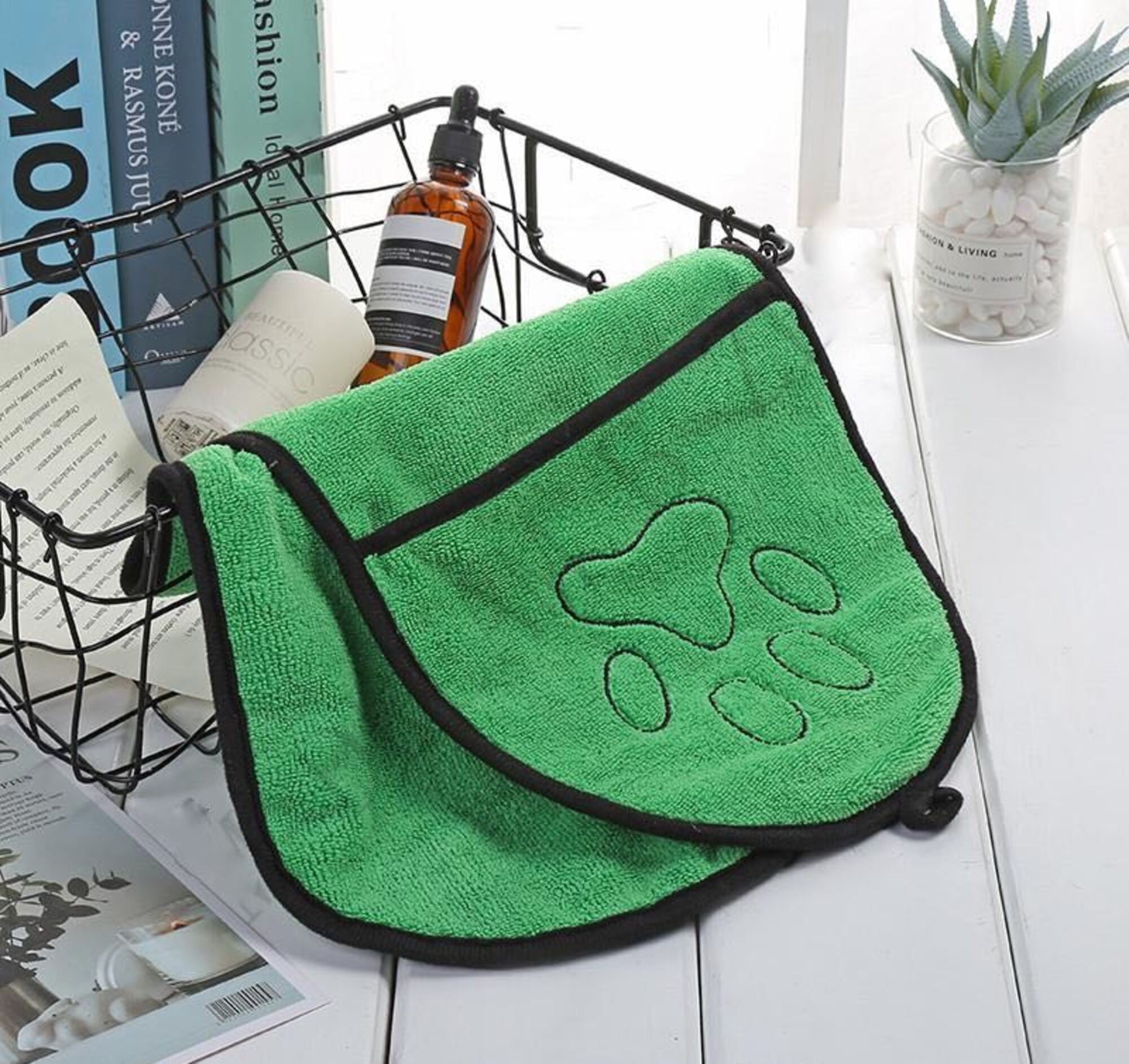 Dog Bath Towel Double Pockets