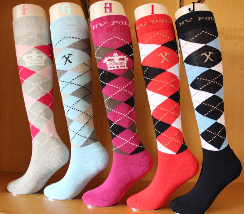 Polo Argyle Knee-High Socks – Unisex